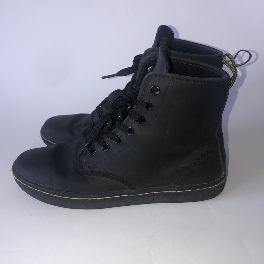 Doc Marten Black Matte Lace Up Airwair Boots